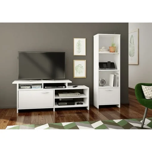 South Shore Bookcases<Step One Narrow 3-Shelf Bookcase with Door, (10249)