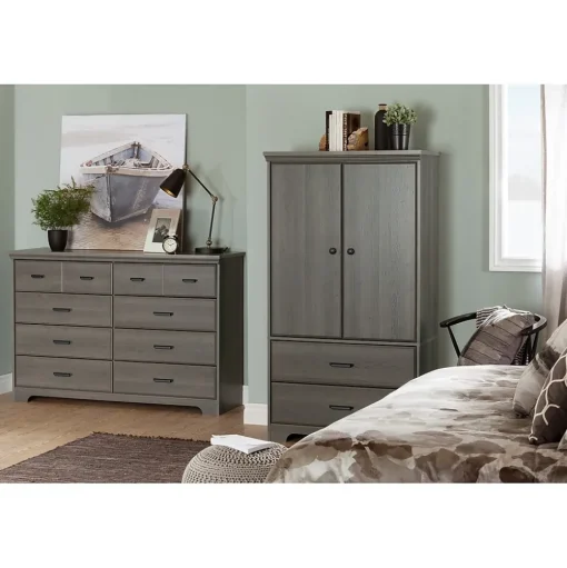 South Shore Storage Cabinets<Versa 2-Door Armoire with Drawers, (10604)