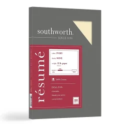Southworth Resume Paper<8.5" x 11" Resume Paper, 32 Lbs., Wove, 100/Pack (RD18ICF)