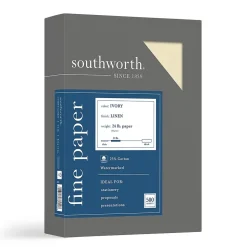 Southworth Resume Paper<Fine Paper, 8.5" x 11", 24 lb., Linen-Finish, Ivory 500/Box (564C)