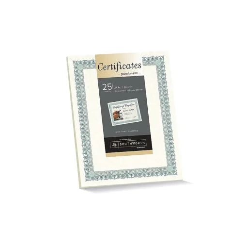 Southworth Awards & Certificates<Parchment Certificates, 8.5" x 11", Ivory, 25/Pack (CT3R)