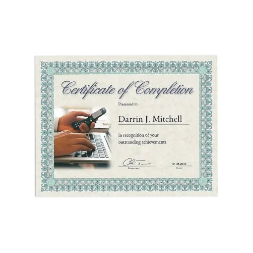 Southworth Awards & Certificates<Parchment Certificates, 8.5" x 11", Ivory, 25/Pack (CT3R)
