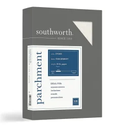 Southworth Resume Paper<Parchment Paper, 8.5" x 11", 24 lb., Ivory, 500 Sheets/Box (984C)
