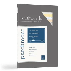 Southworth Multipurpose Paper<Parchment Specialty Sampler Paper, 8.5" x 11", 24 lb., Assorted, 50/Pack (P984S)