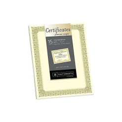Southworth Awards & Certificates<Premium Fleur Design Certificates, 8.5" x 11", Ivory/Gold (SOUCTP1V)