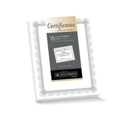 Southworth Awards & Certificates<Premium Spiro Design Certificates, 8.5" x 11", White/Silver, 15/Pack (CTP2W)