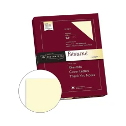 Southworth Resume Paper<Resume Paper, 8.5" x 11", 24 lb., Wove-Finish, Ivory, 100 Sheets/Box (R14ICF)
