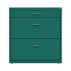Space Solutions File Cabinets<3-Drawer Lateral File Cabinet, Letter/Legal Size, Lockable, 31.88"H x 30"W x 17.63"D, Teal (25074)