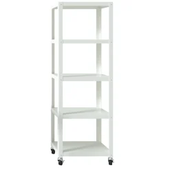Space Solutions Bookcases<Ready-to-assemble 72-inch High Mobile 5-Shelf Bookcase, White