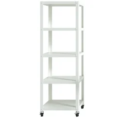 Space Solutions Bookcases<Ready-to-assemble 72-inch High Mobile 5-Shelf Bookcase, White
