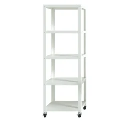 Space Solutions Bookcases<Ready-to-assemble 72-inch High Mobile 5-Shelf Bookcase, White