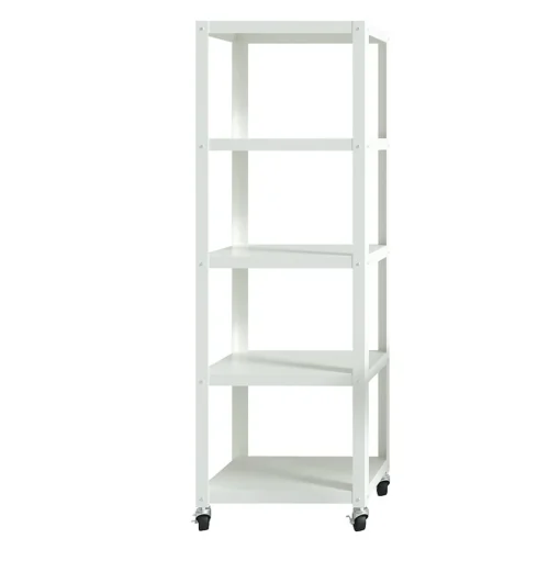 Space Solutions Bookcases<Ready-to-assemble 72-inch High Mobile 5-Shelf Bookcase, White