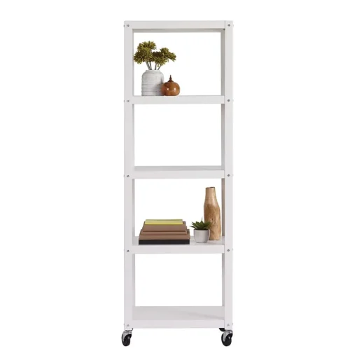 Space Solutions Bookcases<Ready-to-assemble 72-inch High Mobile 5-Shelf Bookcase, White