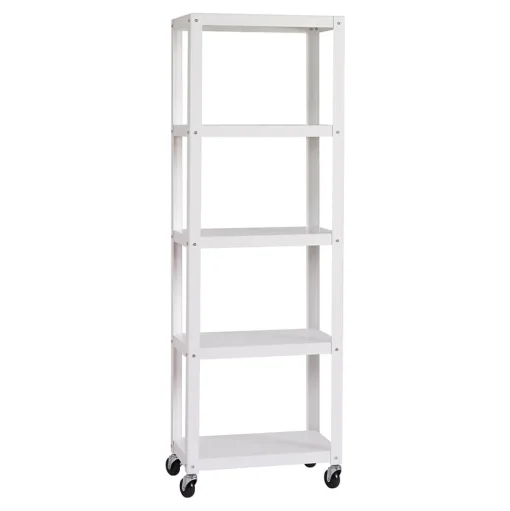 Space Solutions Bookcases<Ready-to-assemble 72-inch High Mobile 5-Shelf Bookcase, White