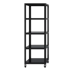 Space Solutions Bookcases<Ready-to-assemble 72-inch High Mobile 5-Shelf Bookcase, Black