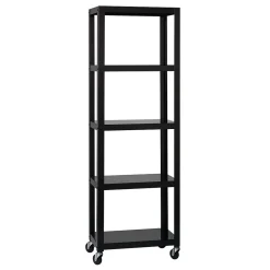 Space Solutions Bookcases<Ready-to-assemble 72-inch High Mobile 5-Shelf Bookcase, Black