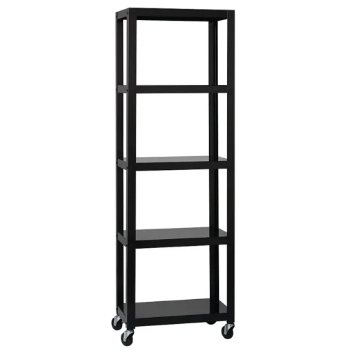 Space Solutions Bookcases<Ready-to-assemble 72-inch High Mobile 5-Shelf Bookcase, Black