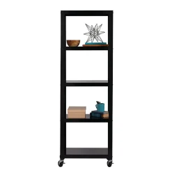 Space Solutions Bookcases<Ready-to-assemble 72-inch High Mobile 5-Shelf Bookcase, Black