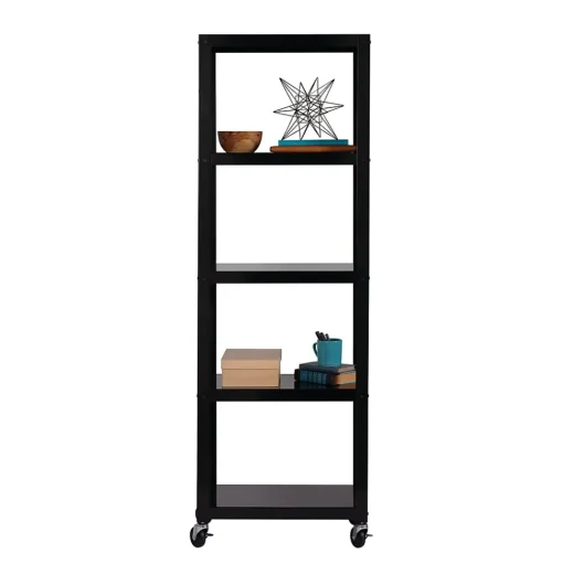 Space Solutions Bookcases<Ready-to-assemble 72-inch High Mobile 5-Shelf Bookcase, Black