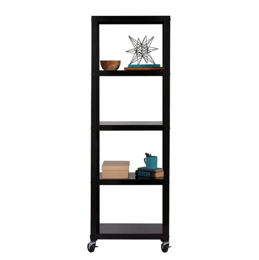 Space Solutions Bookcases<Ready-to-assemble 72-inch High Mobile 5-Shelf Bookcase, Black