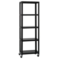 Space Solutions Bookcases<Ready-to-assemble 72-inch High Mobile 5-Shelf Bookcase, Black