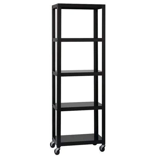 Space Solutions Bookcases<Ready-to-assemble 72-inch High Mobile 5-Shelf Bookcase, Black
