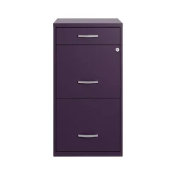 Space Solutions File Cabinets<SOHO Organizer 3-Drawer Vertical File Cabinet, Letter Size, Lockable, Midnight Purple (25281)