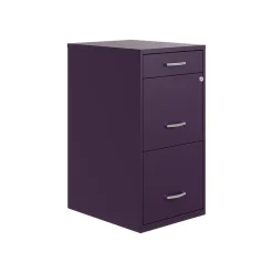Space Solutions File Cabinets<SOHO Organizer 3-Drawer Vertical File Cabinet, Letter Size, Lockable, Midnight Purple (25281)