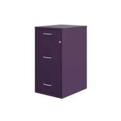 Space Solutions File Cabinets<SOHO Organizer 3-Drawer Vertical File Cabinet, Letter Size, Lockable, Midnight Purple (25281)