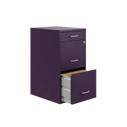 Space Solutions File Cabinets<SOHO Organizer 3-Drawer Vertical File Cabinet, Letter Size, Lockable, Midnight Purple (25281)