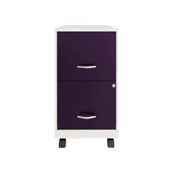 Space Solutions File Cabinets<SOHO Smart File 2-Drawer Mobile Vertical File Cabinet, Letter Size, Lockable, Pearl White/Midnight Purple(25336)