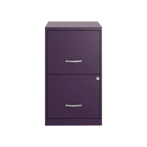 Space Solutions File Cabinets<SOHO Smart File 2-Drawer Vertical File Cabinet, Letter Size, Lockable, Midnight Purple (25273)