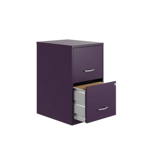 Space Solutions File Cabinets<SOHO Smart File 2-Drawer Vertical File Cabinet, Letter Size, Lockable, Midnight Purple (25273)