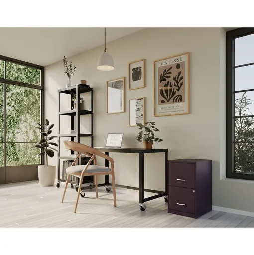 Space Solutions File Cabinets<SOHO Smart File 2-Drawer Vertical File Cabinet, Letter Size, Lockable, Midnight Purple (25273)