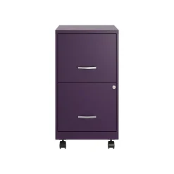 Space Solutions File Cabinets<SOHO Smart File 2-Drawer Mobile Vertical File Cabinet, Letter Size, Lockable, Midnight Purple (25277)