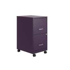Space Solutions File Cabinets<SOHO Smart File 2-Drawer Mobile Vertical File Cabinet, Letter Size, Lockable, Midnight Purple (25277)