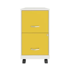 Space Solutions File Cabinets<SOHO Smart File 2-Drawer Mobile Vertical File Cabinet, Letter Size, Lockable, Pearl White/Goldfinch (25337)