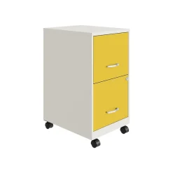 Space Solutions File Cabinets<SOHO Smart File 2-Drawer Mobile Vertical File Cabinet, Letter Size, Lockable, Pearl White/Goldfinch (25337)