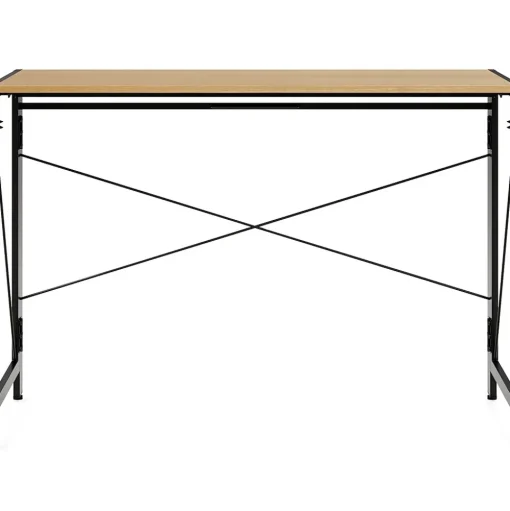 Space Solutions Computer Desks<43"W Folding Home Office Desk, Black/Teak (24969)