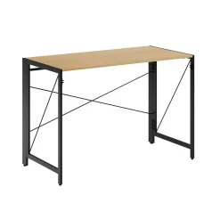 Space Solutions Computer Desks<43"W Folding Home Office Desk, Black/Teak (24969)