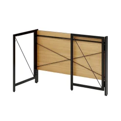 Space Solutions Computer Desks<43"W Folding Home Office Desk, Black/Teak (24969)