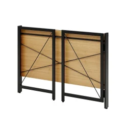 Space Solutions Computer Desks<43"W Folding Home Office Desk, Black/Teak (24969)