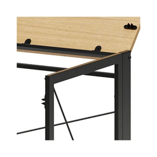Space Solutions Computer Desks<43"W Folding Home Office Desk, Black/Teak (24969)