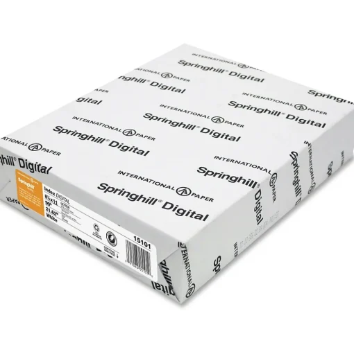 Springhill Card Stock<90 lb. Cardstock Paper, 8.5" x 11", White, 2000 Sheets/Case (015101CASE)