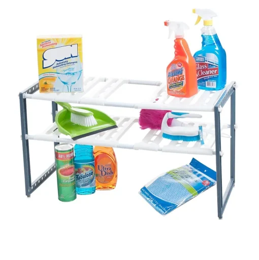 Stalwart Shelving<Adjustable Under Sink Shelf Organizer Unit