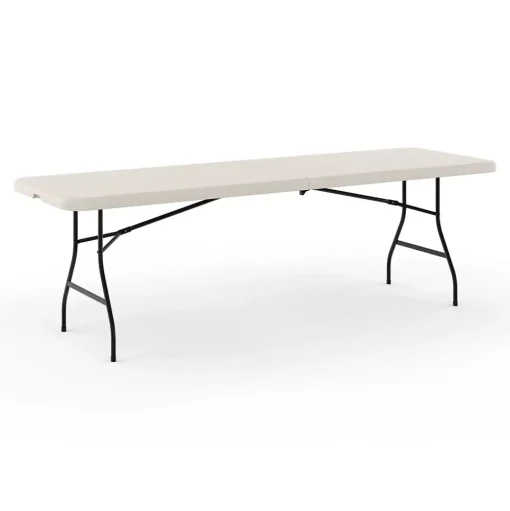 Staples Folding Tables<8' x 30" Heavy Duty Plastic Folding Table, White (79233/54273)