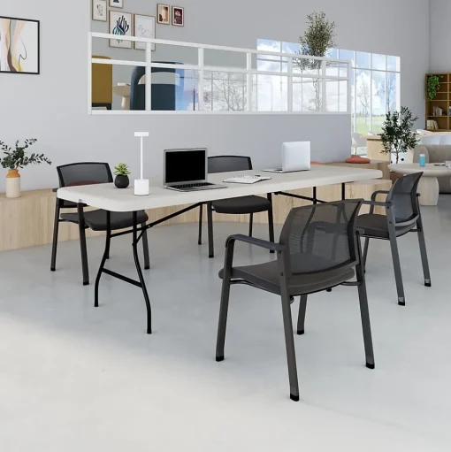 Staples Folding Tables<8' x 30" Heavy Duty Plastic Folding Table, White (79233/54273)