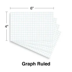Staples Index Cards<™ 4" x 6" Index Card, Graph Ruled, White, 100/Pack (TR50997)