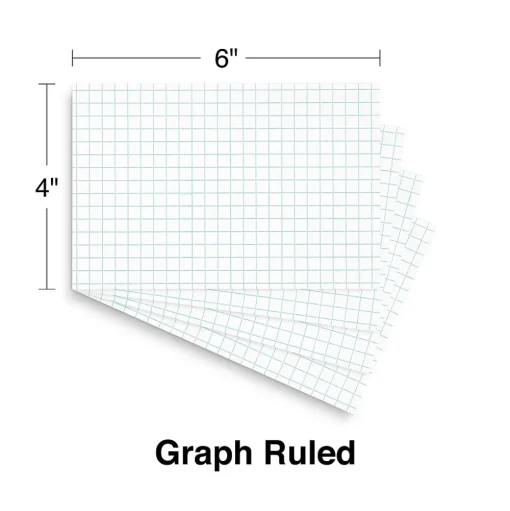 Staples Index Cards<™ 4" x 6" Index Card, Graph Ruled, White, 100/Pack (TR50997)