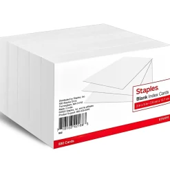 Staples Index Cards<3" x 5" Index Cards, Blank, White, 500/Pack (TR51010)
